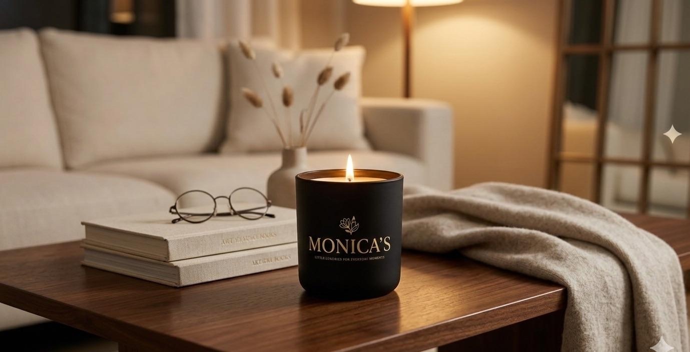 Sunlit morning candlelit sanctuary with vintage books and linen