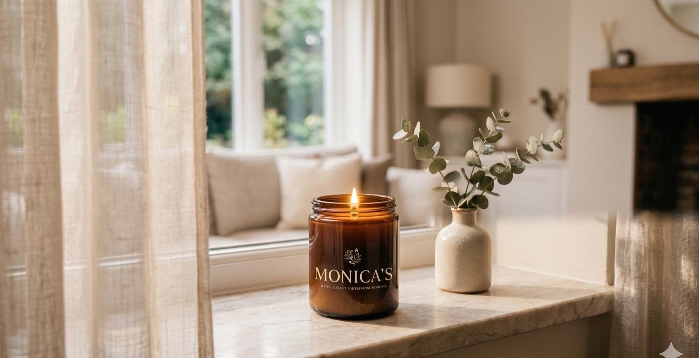 Morning candle with eucalyptus